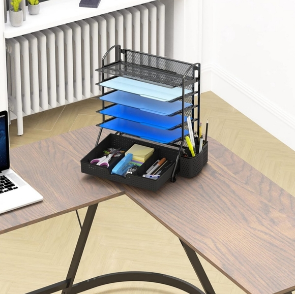 6 Tier Document Tray With Drawers - Picture 6 of 16